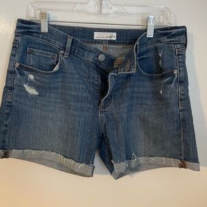 LOFT Distressed Blue Jean Shorts size 29